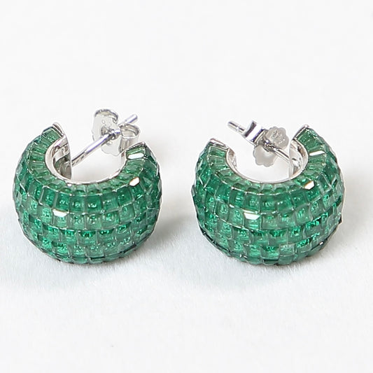 Invisible Setting Huggie Earrings