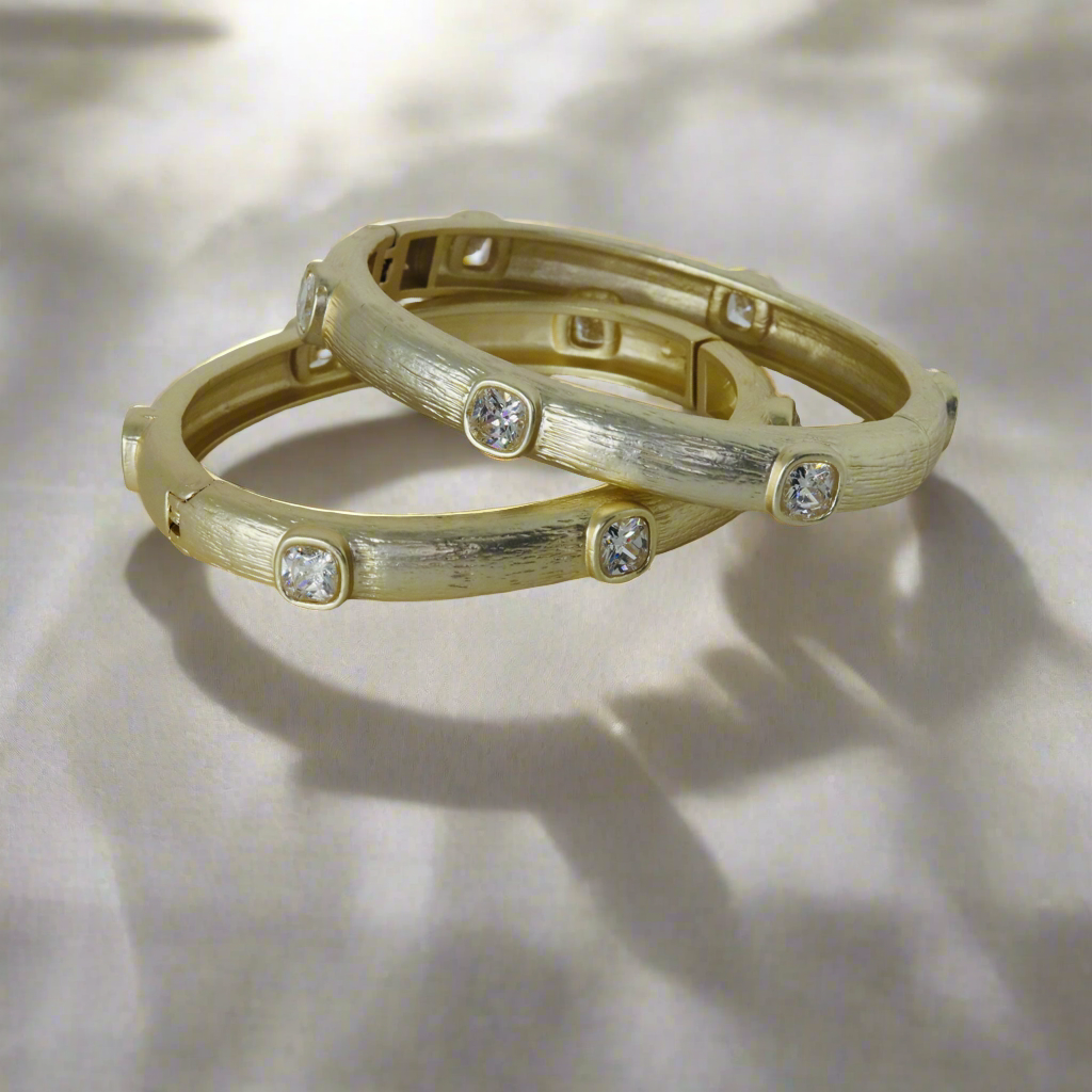Matte Gold Plated Bangle Bracelet