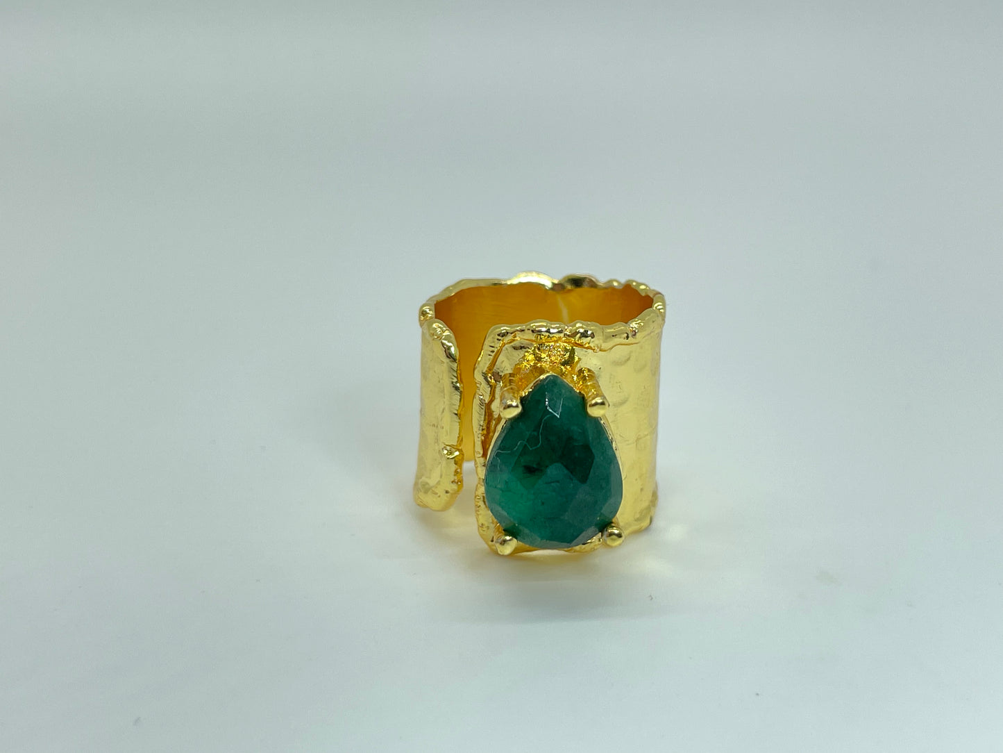 Emerald Tear Drop Ring
