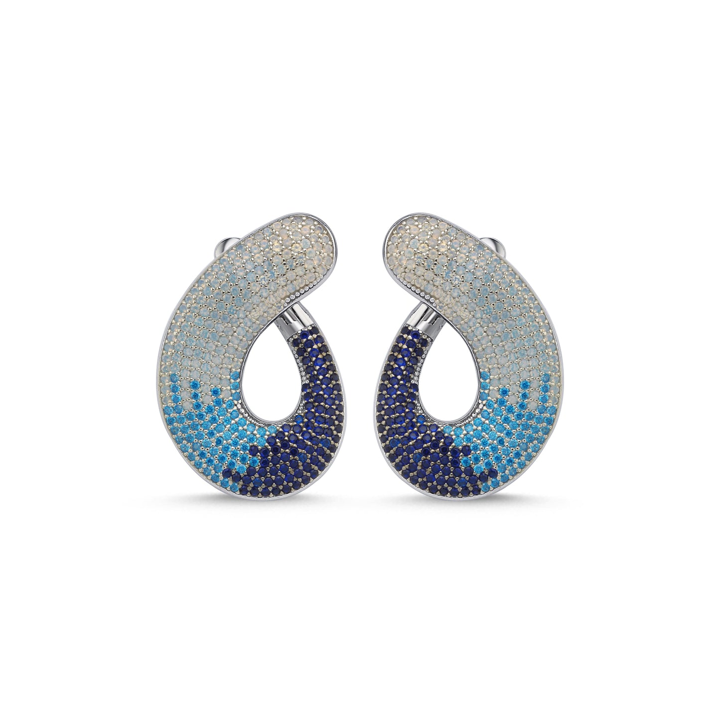 blue ombré knot earrings - Rings