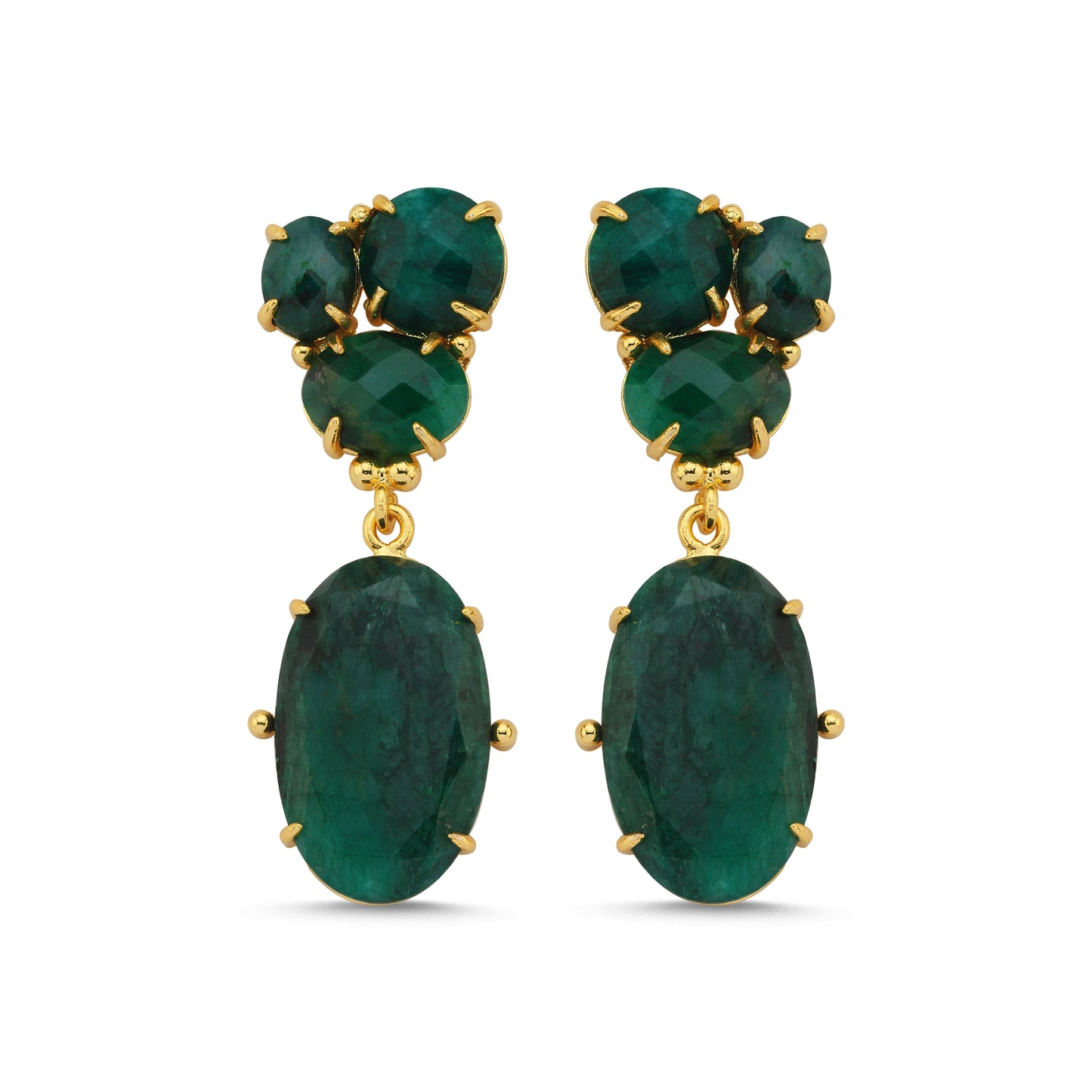 Emerald drop earrings - Earrings