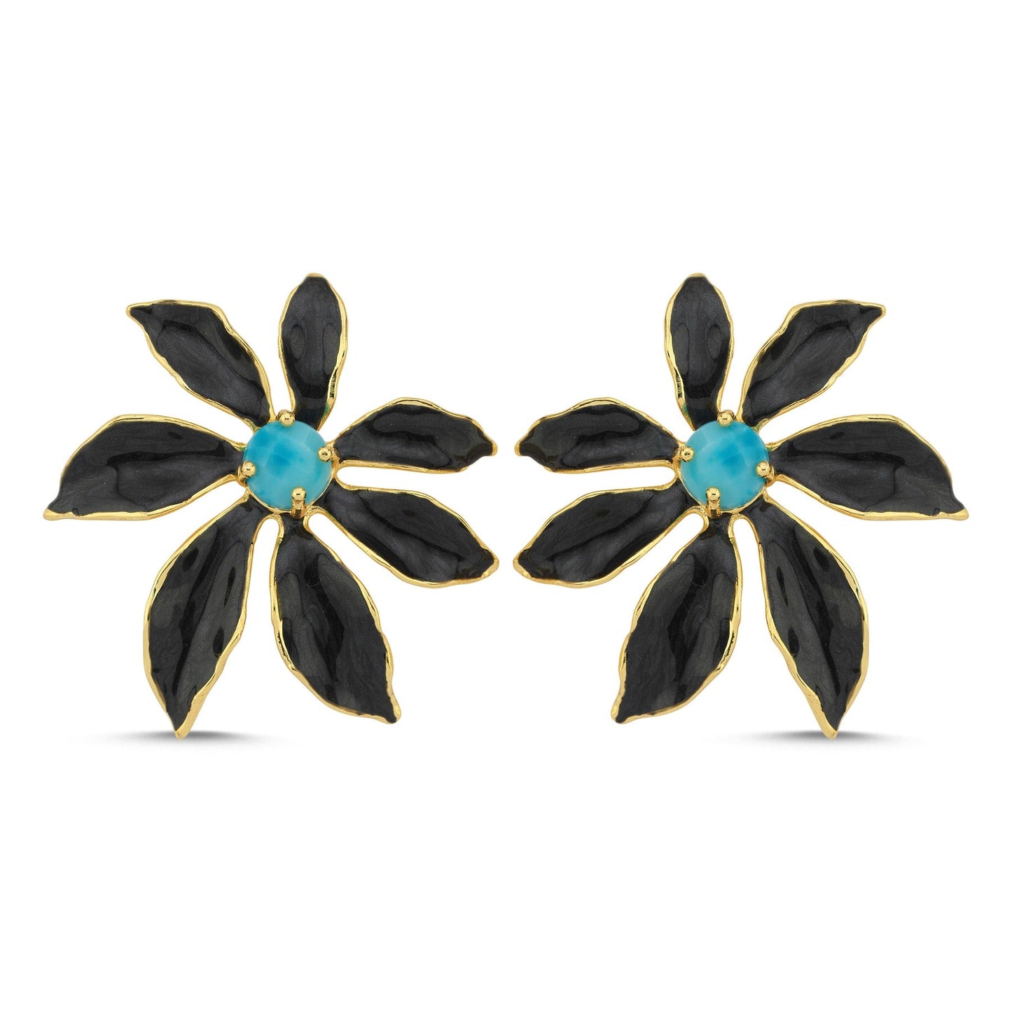 Flora Black Earrings