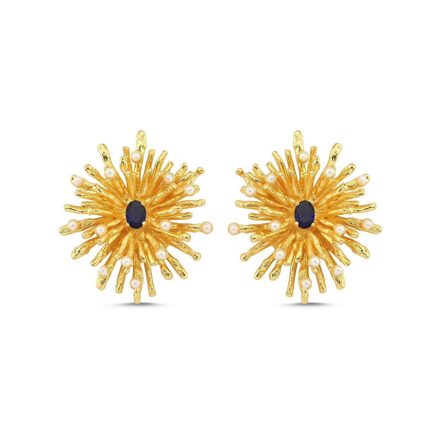 Blue Starburst Earrings