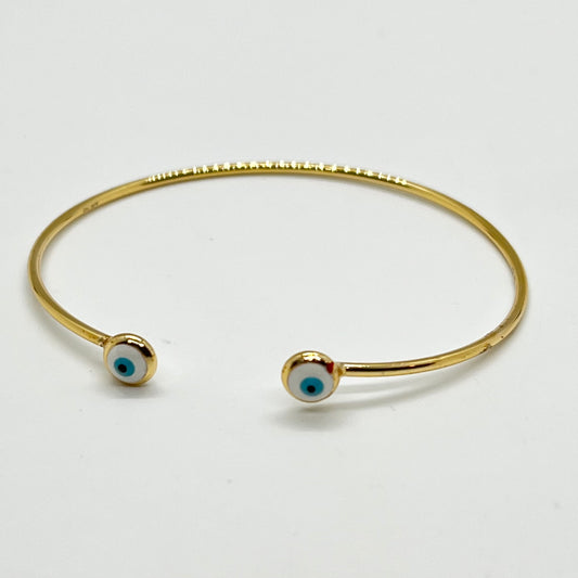 Evil Eye Thin Cuff Bracelet