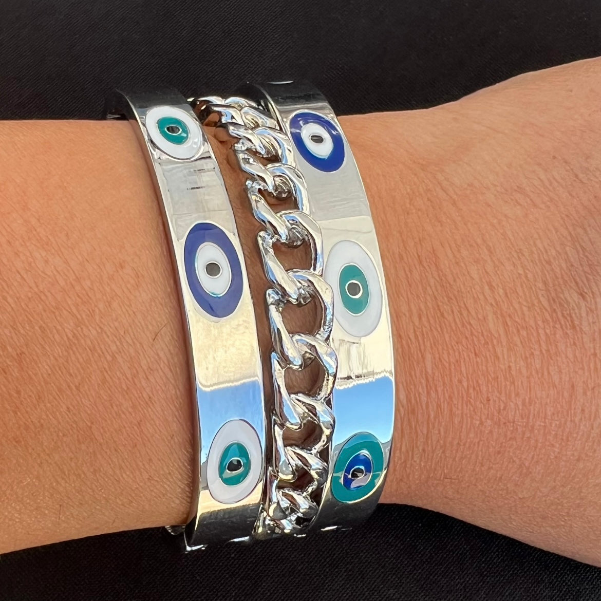 Evil Eye Bangle Bracelet