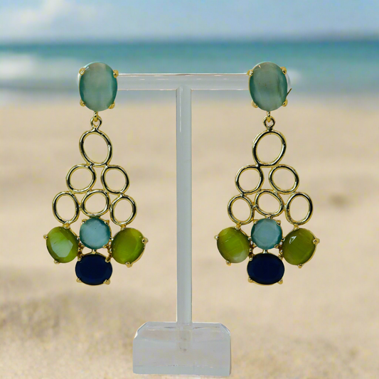 Green Drop Earrings