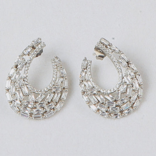 925 Silver Baguette Earrings