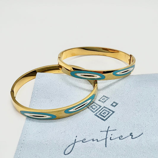 Evil Eye Bangle Hinge Bracelet