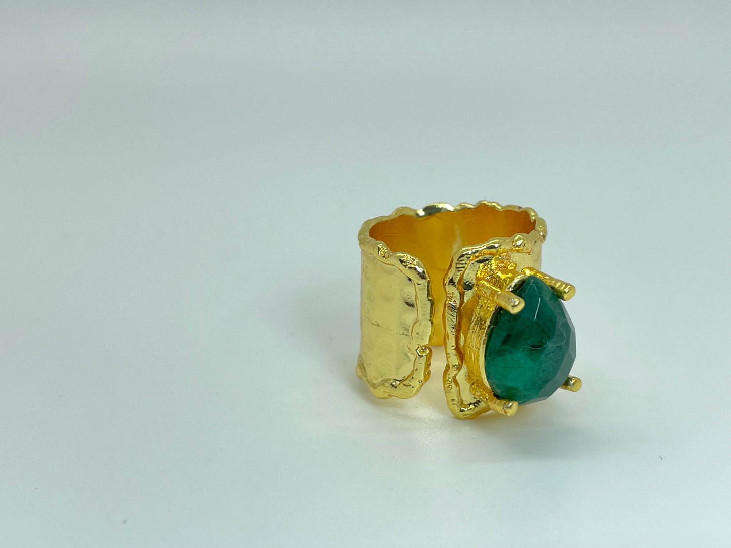 Emerald Tear Drop Ring