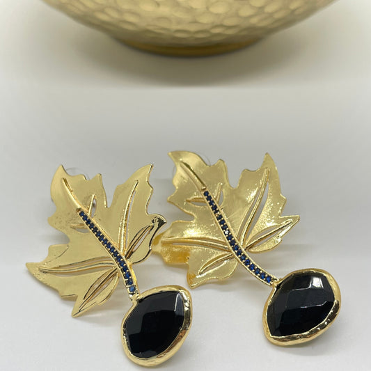 Black Leaf Earrings