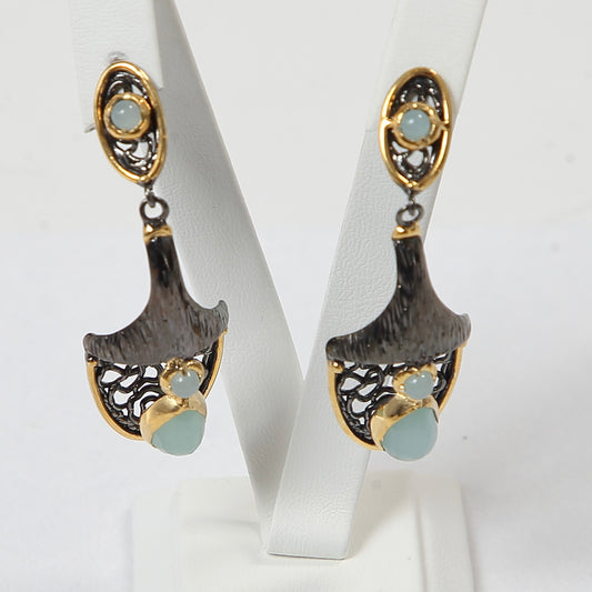 925 Silver Gemstone Drop Earrings