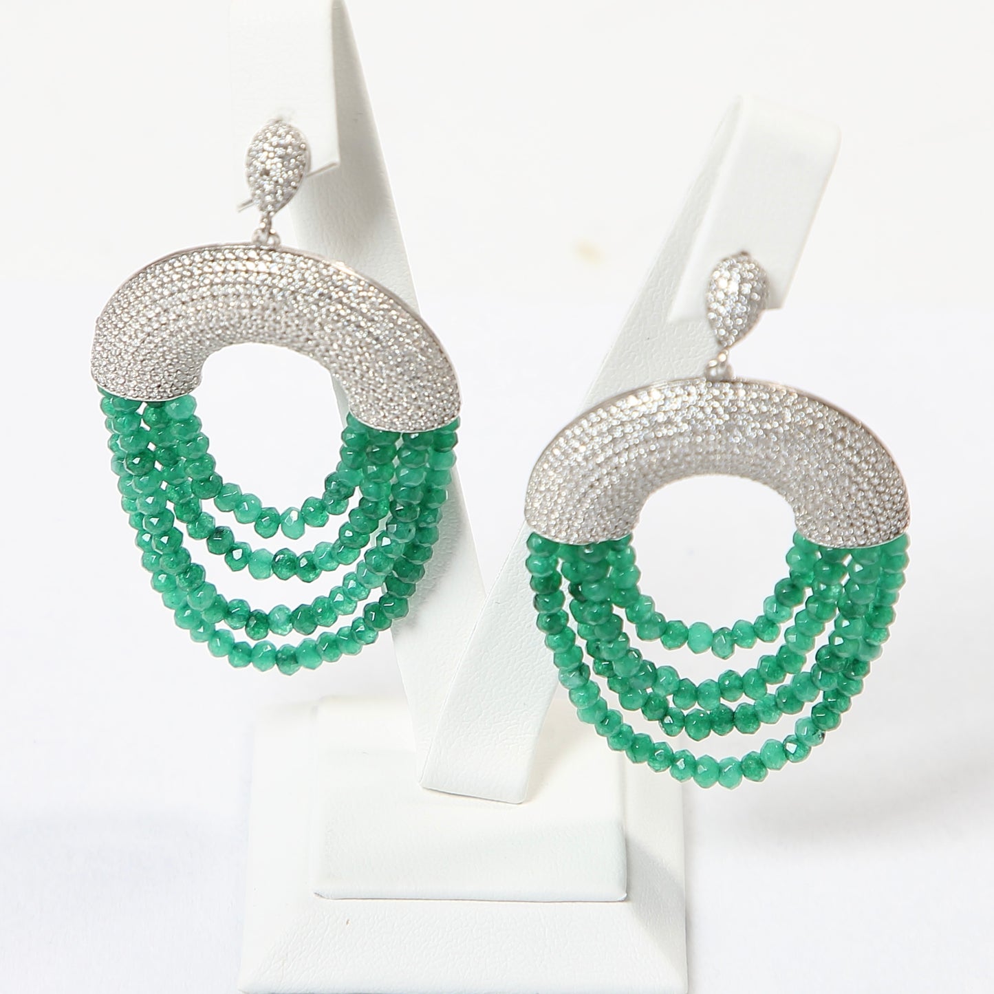 925 Silver Emerald Earrings
