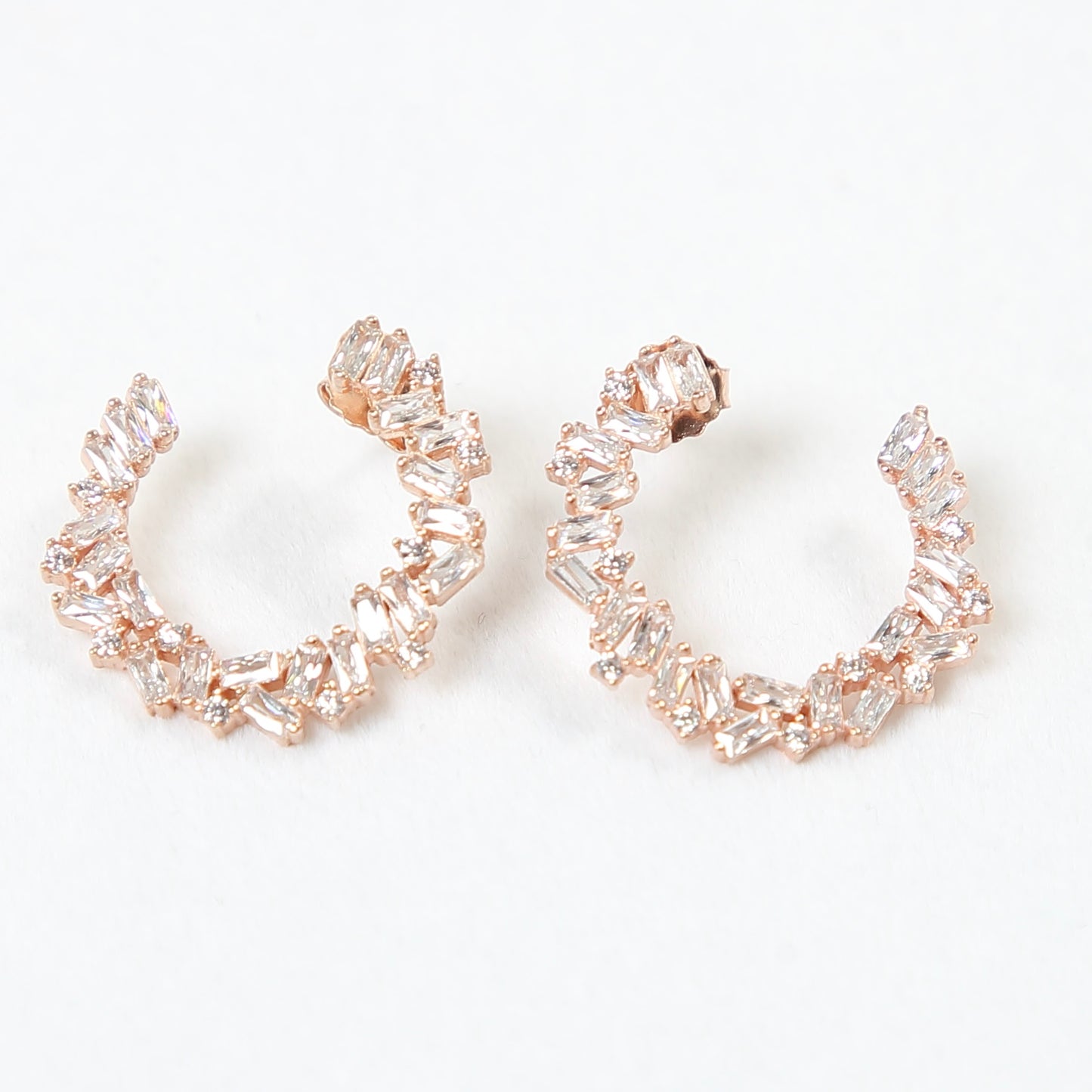 Semi Circle 925 Silver Earrings