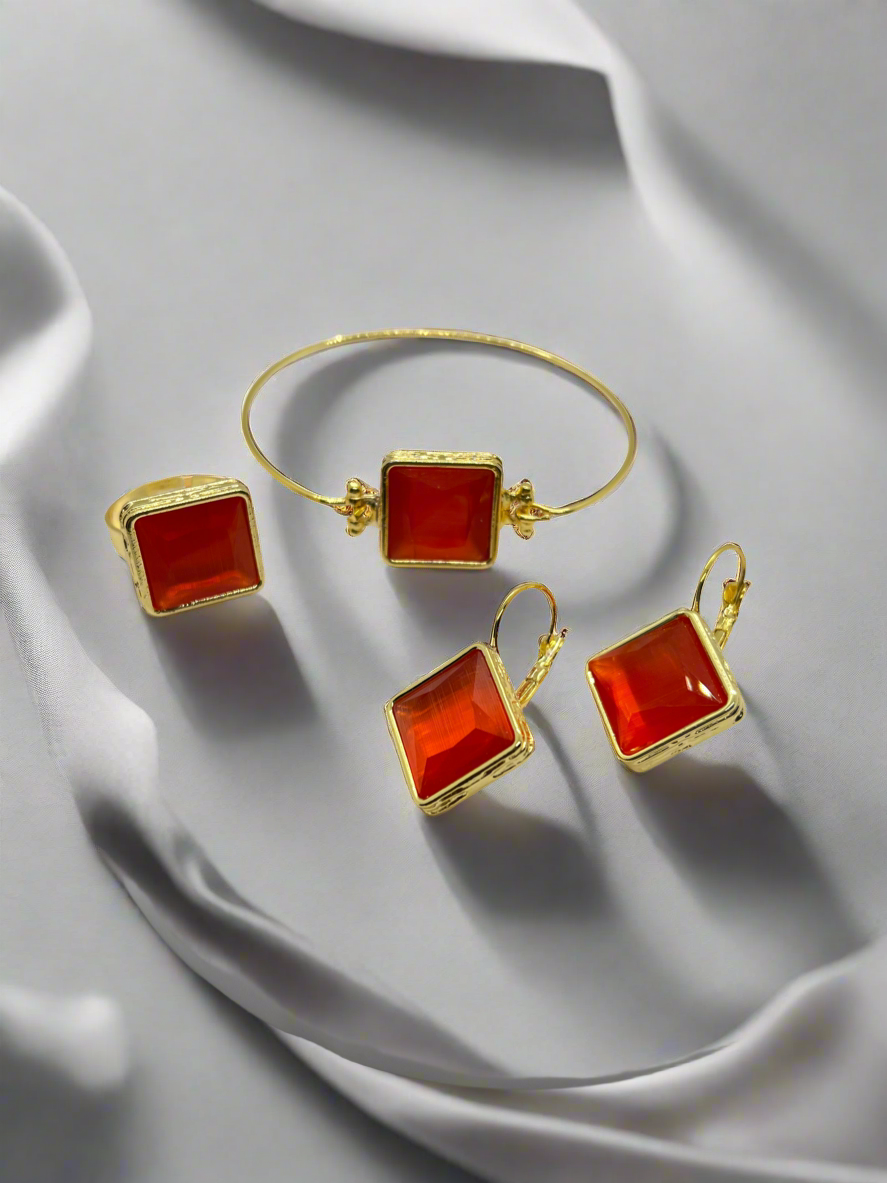 Carnelian Agate Jewelry Set