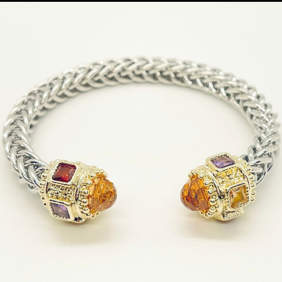 Champagne Open Cuff Jewel Bracelet