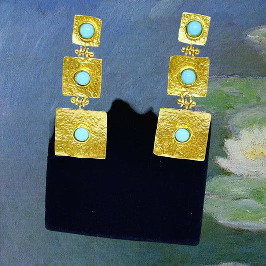 Turquoise Square Drop