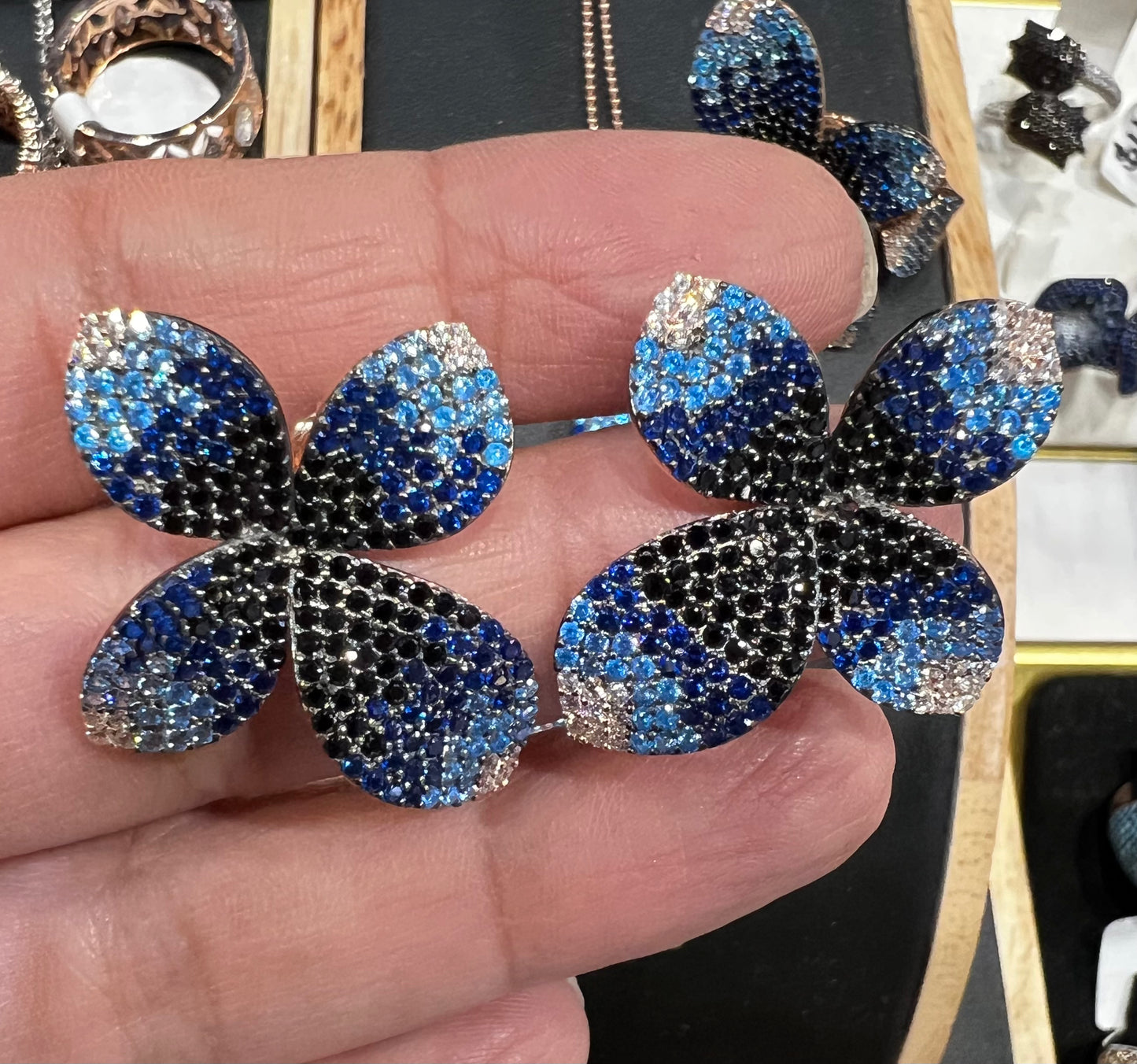 Blue Black Ombré 925 Silver Set