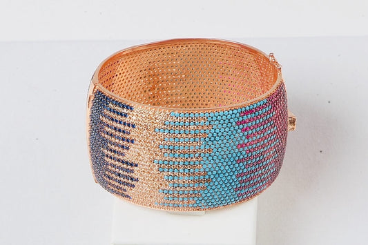 Multicolor 925 Silver Cuff Bracelet