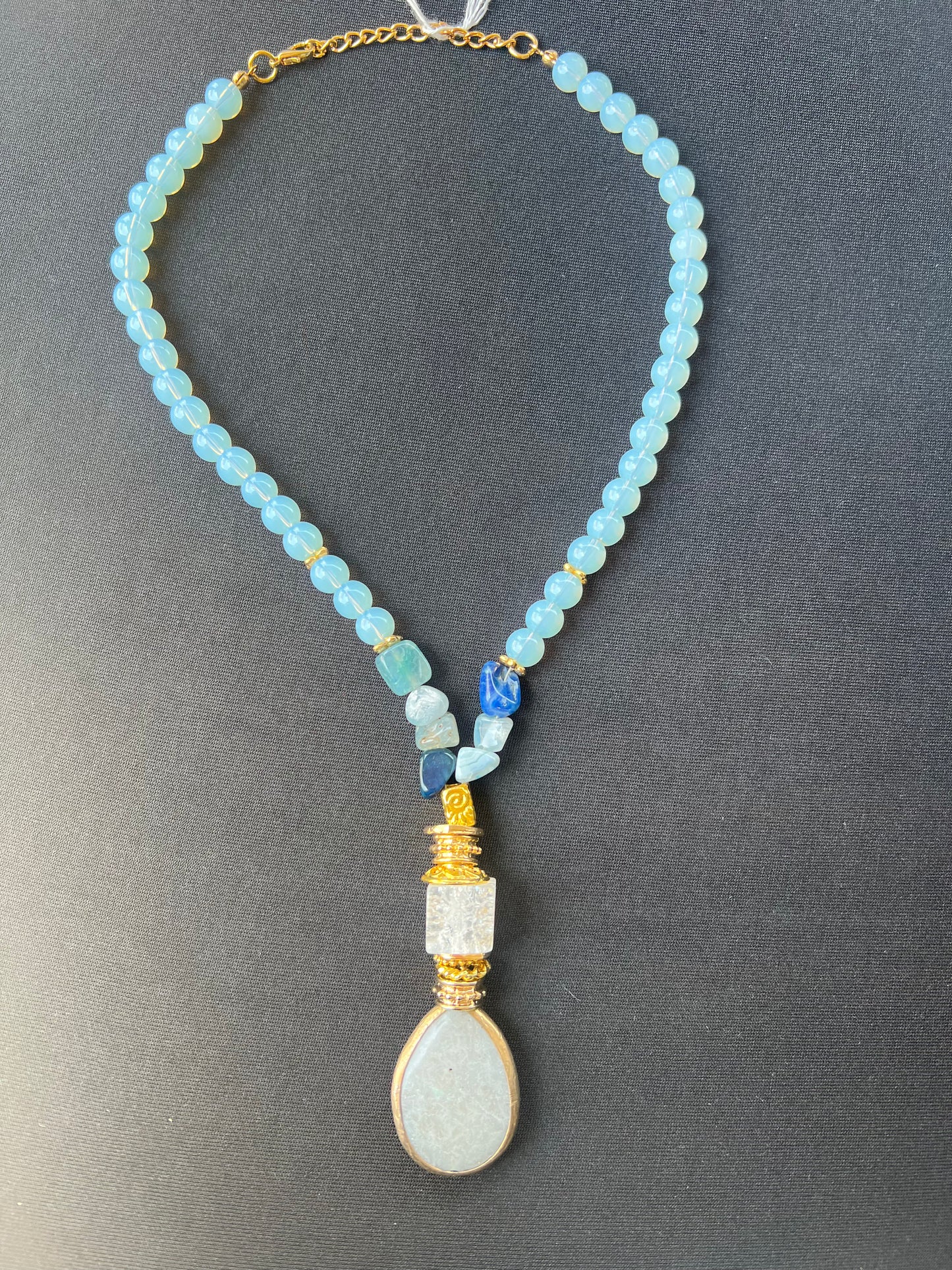 Beaded stone necklace