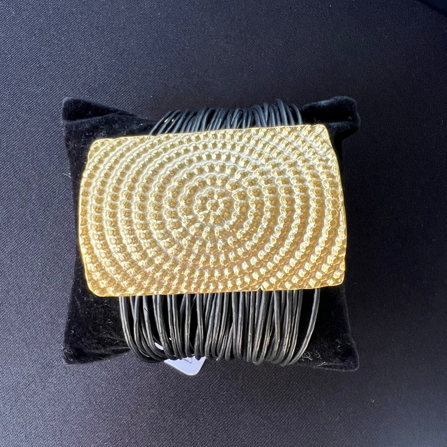 Leather strap gold bracelet