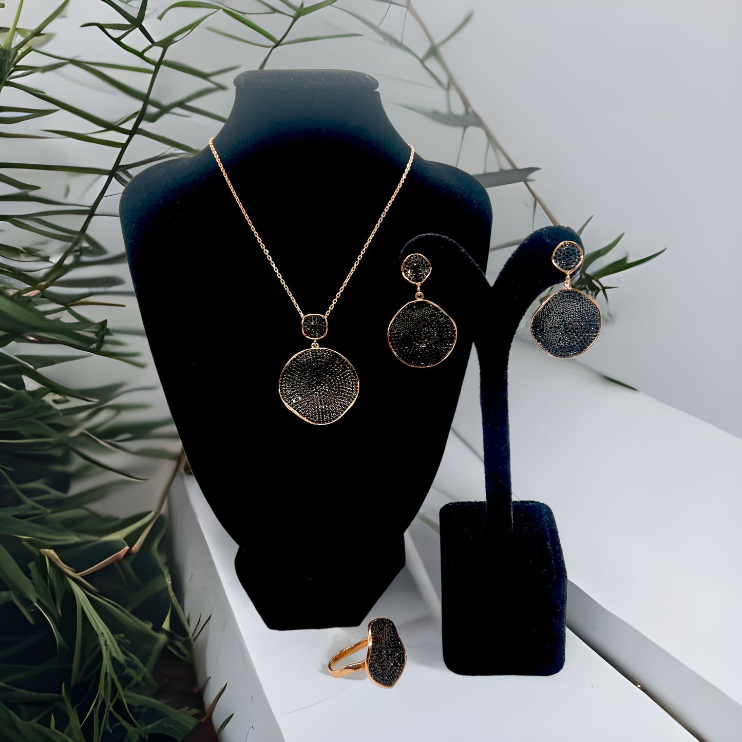 Noir 925 silver jewelry set