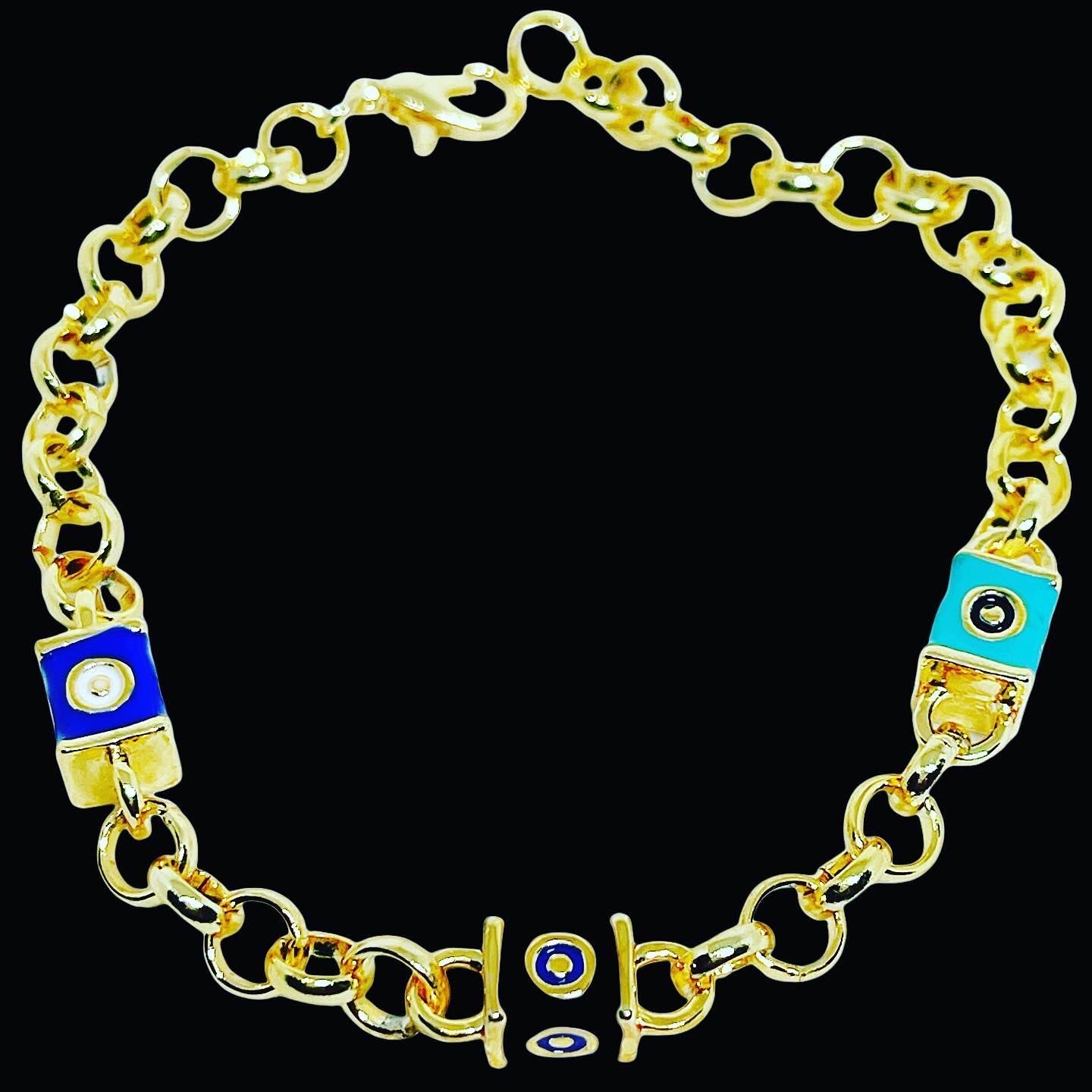 white/blue/gold Bracelet