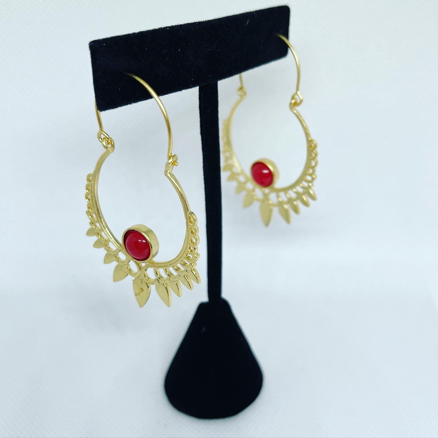 Drop stud red Earrings