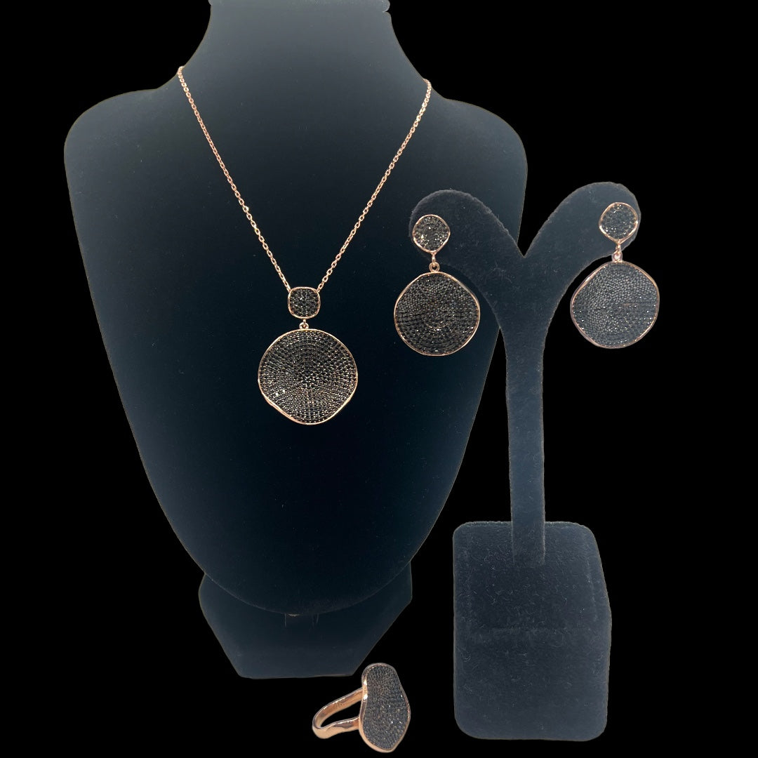 Noir 925 silver jewelry set