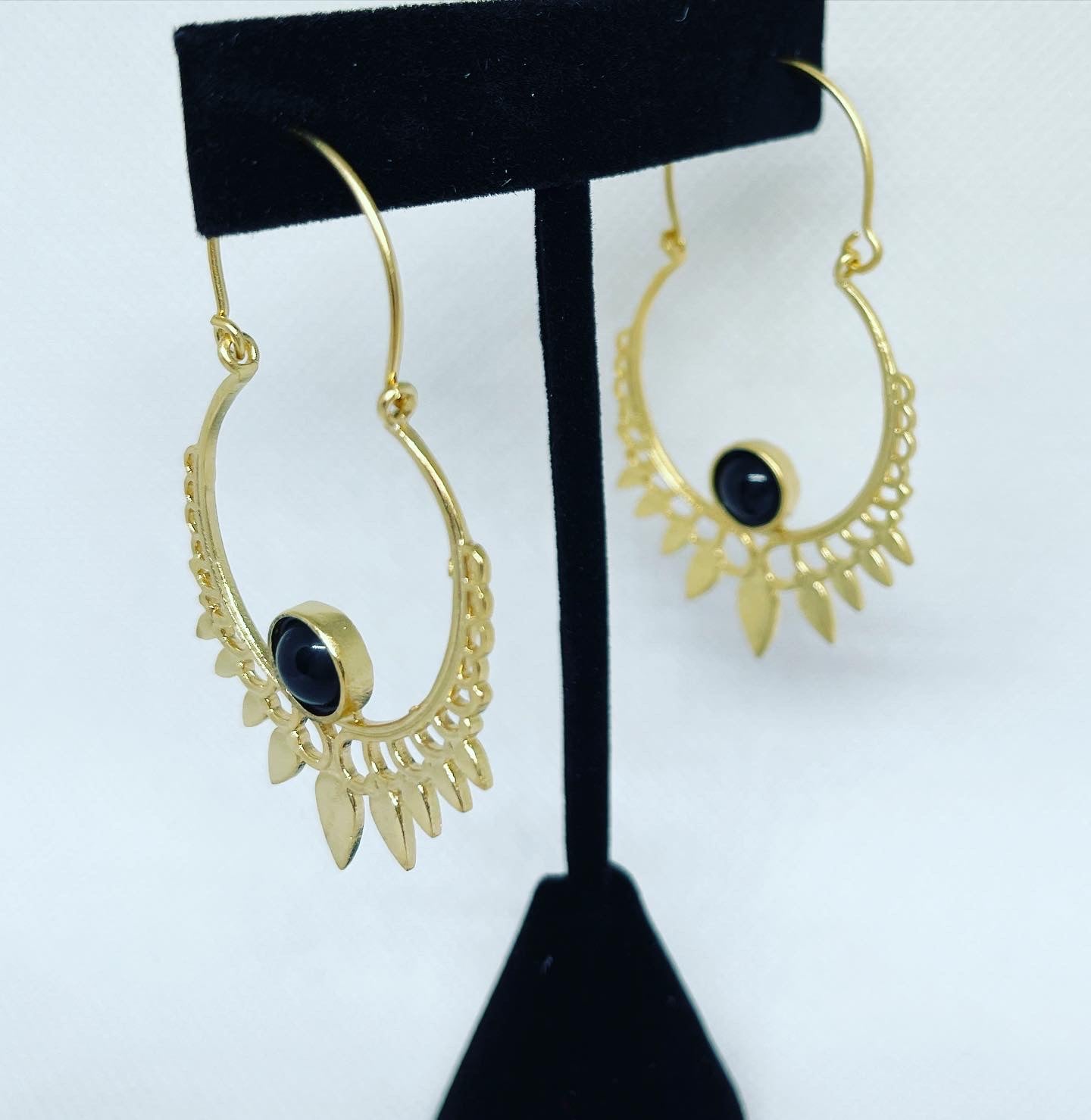 Drop stud black Earrings