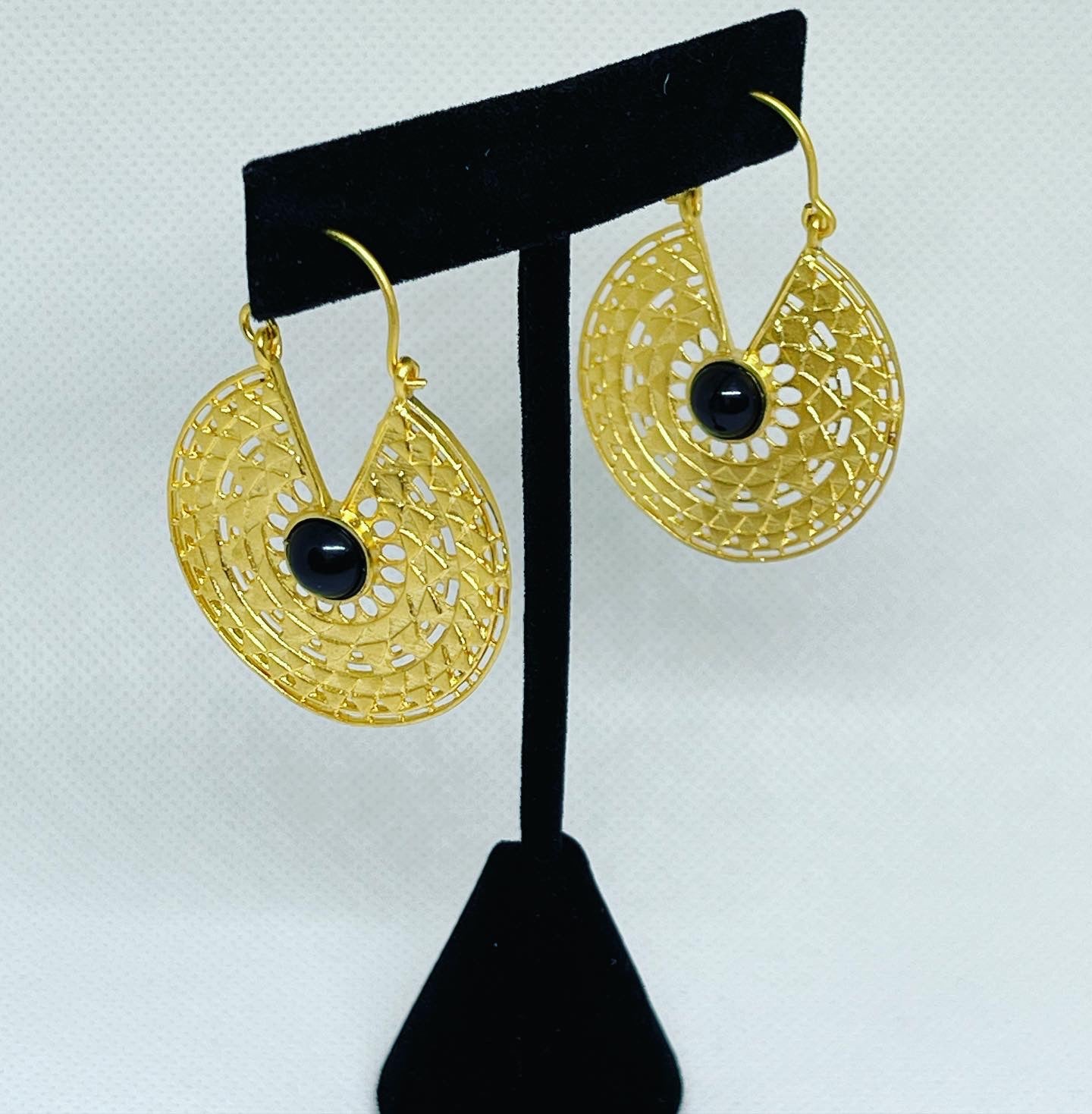 Black Crescent Earrings