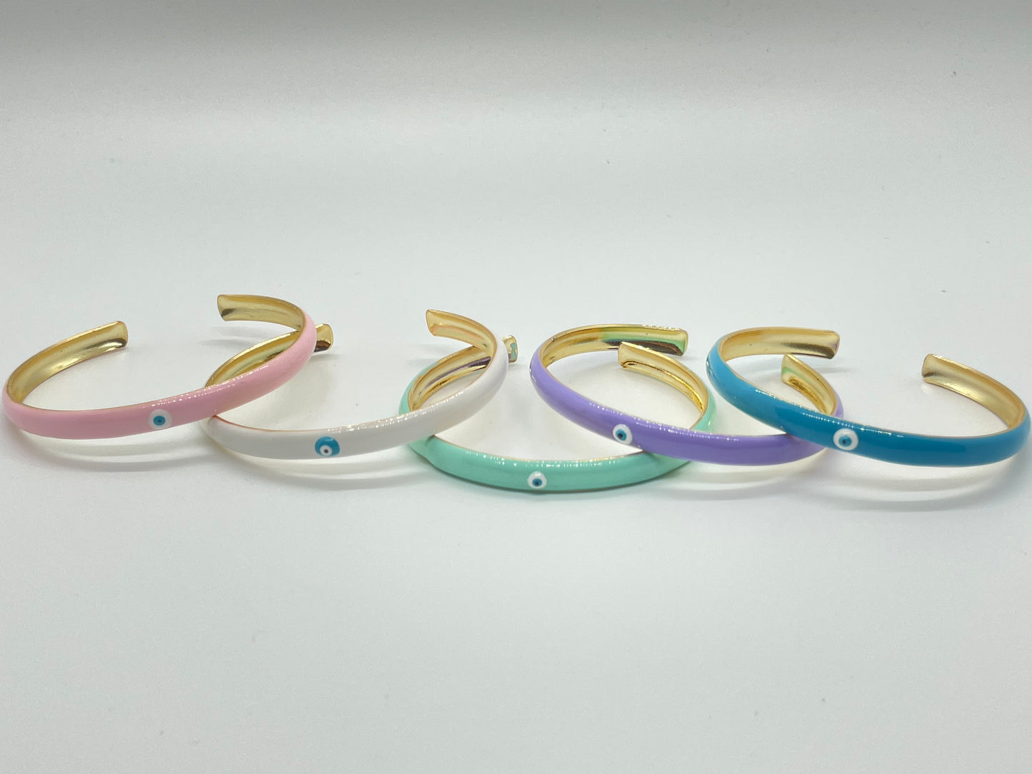 Rainbow enamel cuff bracelets