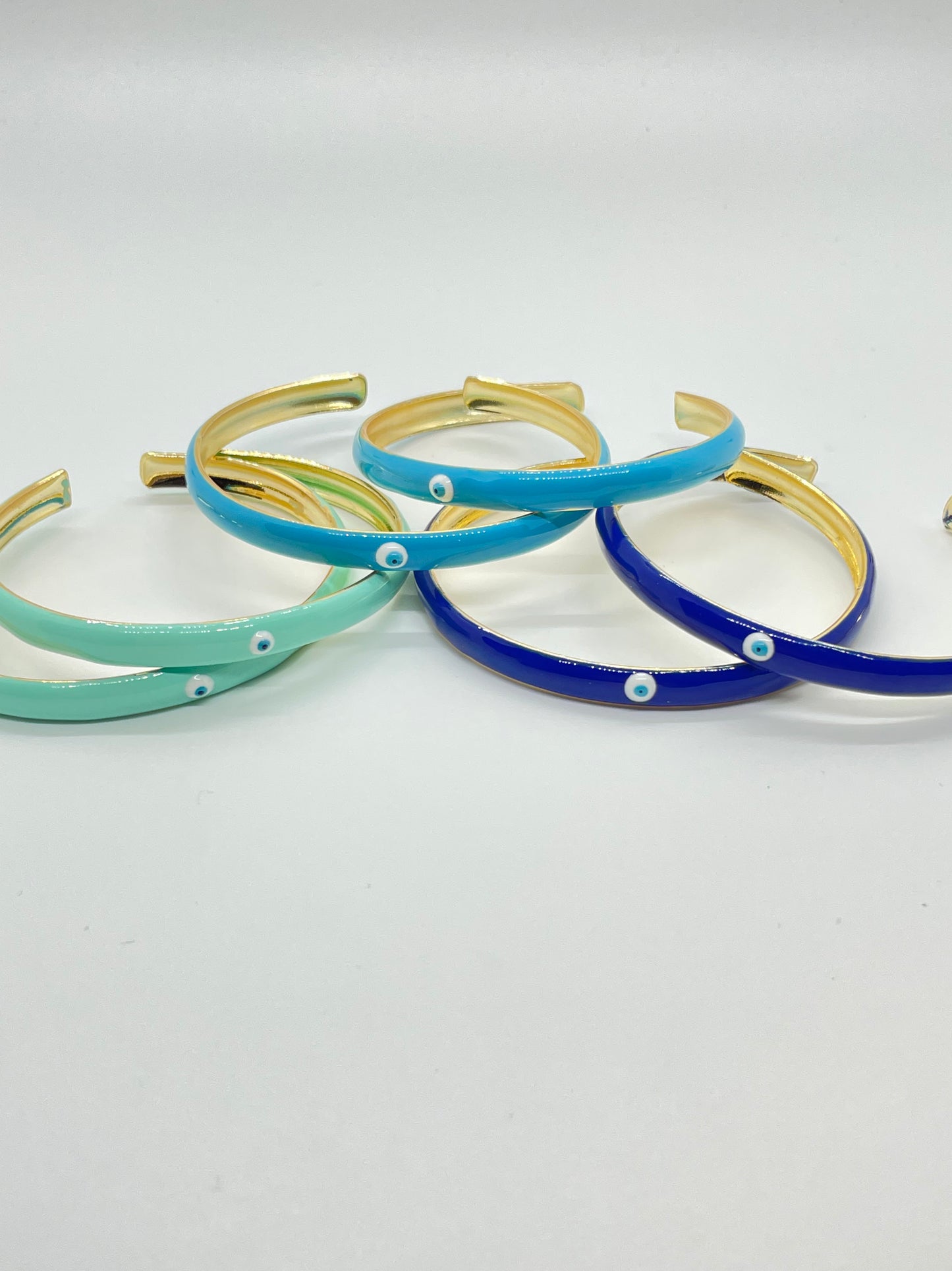 Rainbow enamel cuff bracelets