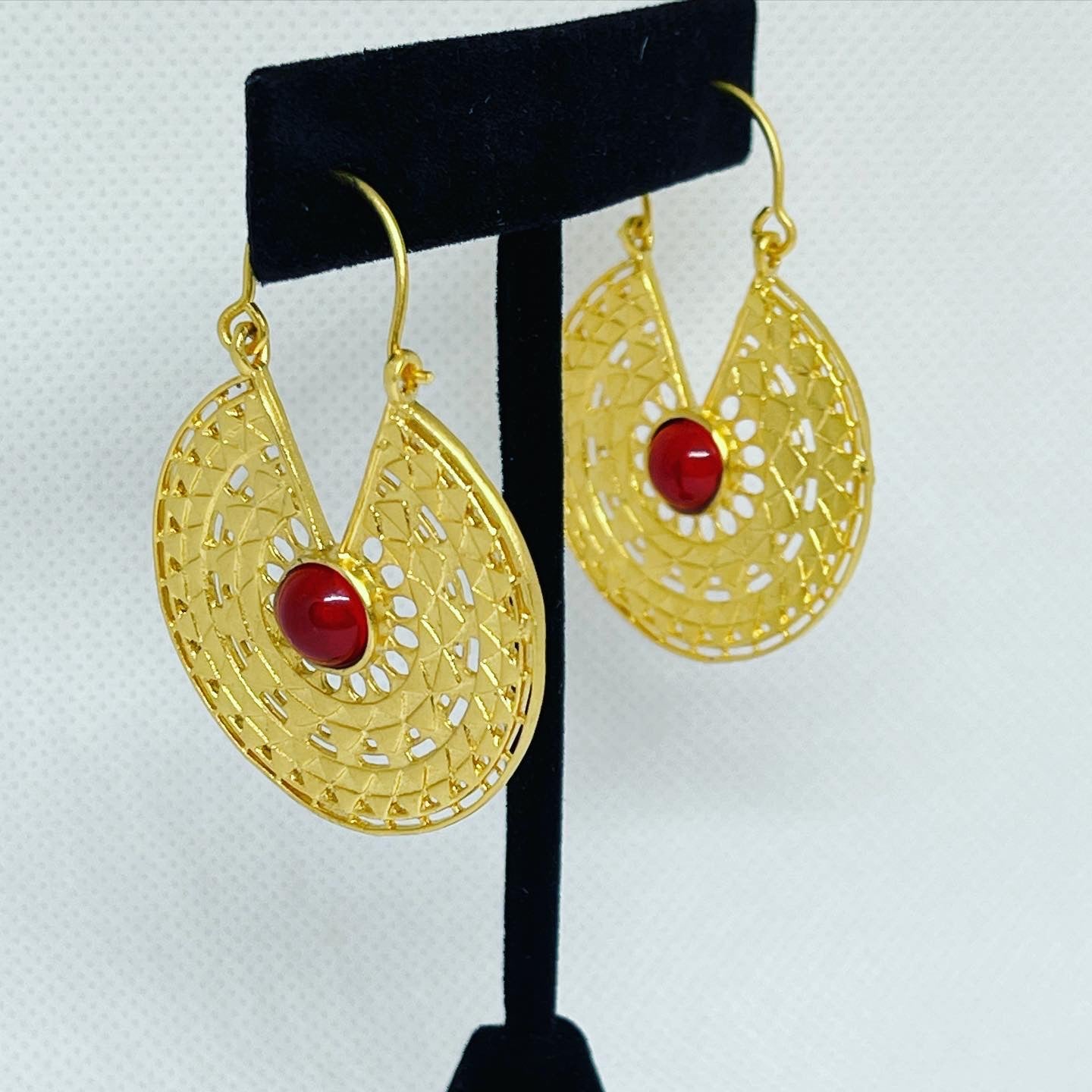 Red Crescent Earrings