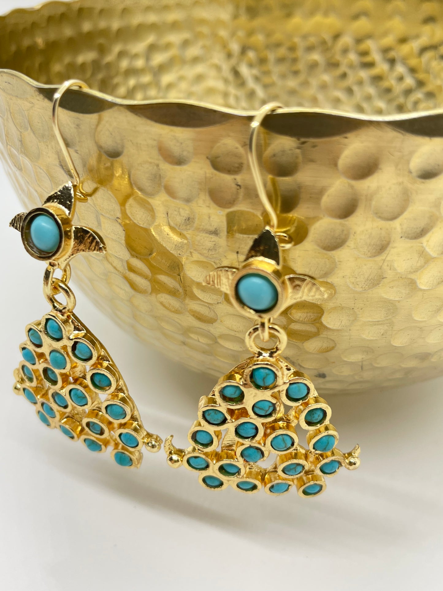 Turquoise drop stone earrings