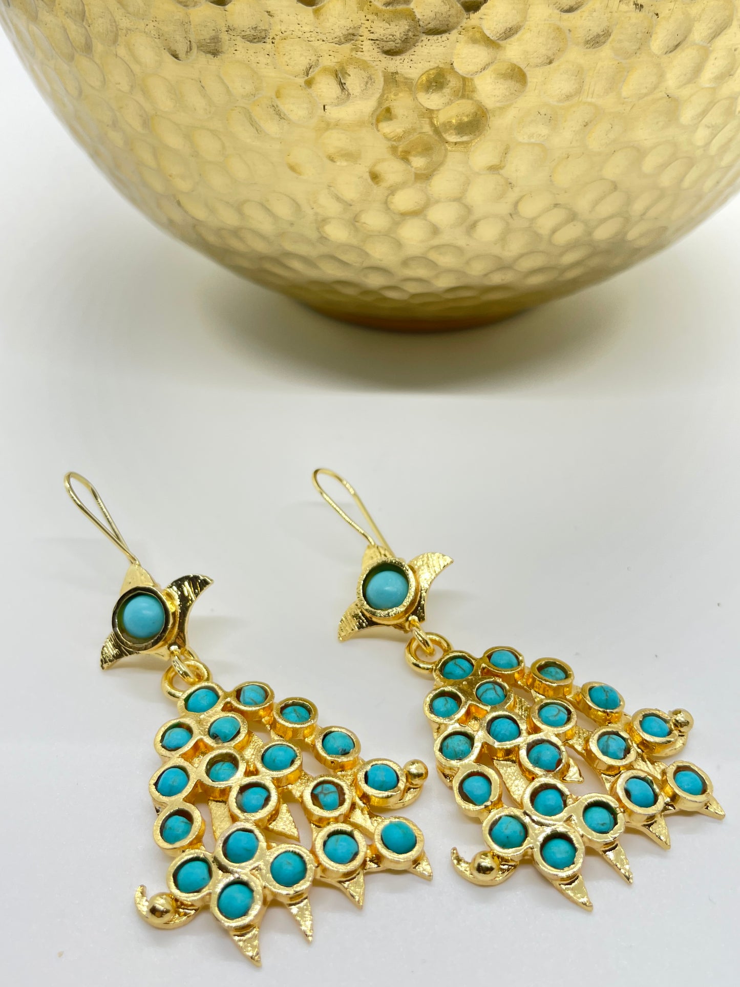 Turquoise drop stone earrings