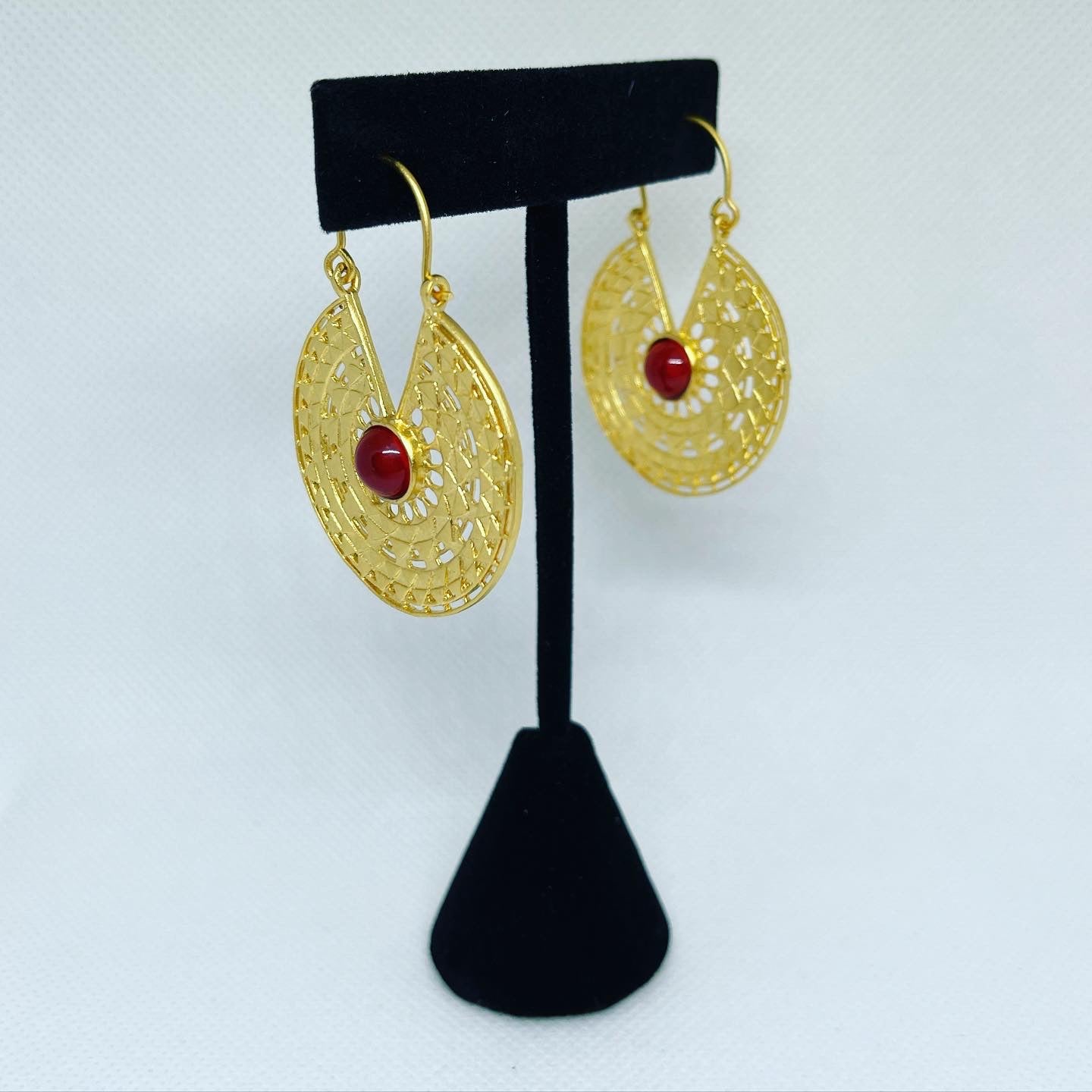 Red Crescent Earrings