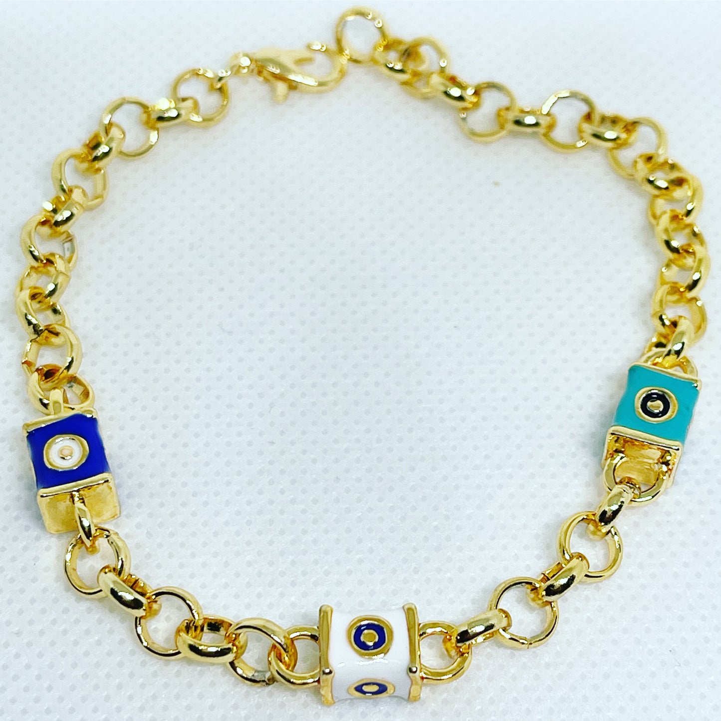 white/blue/gold Bracelet