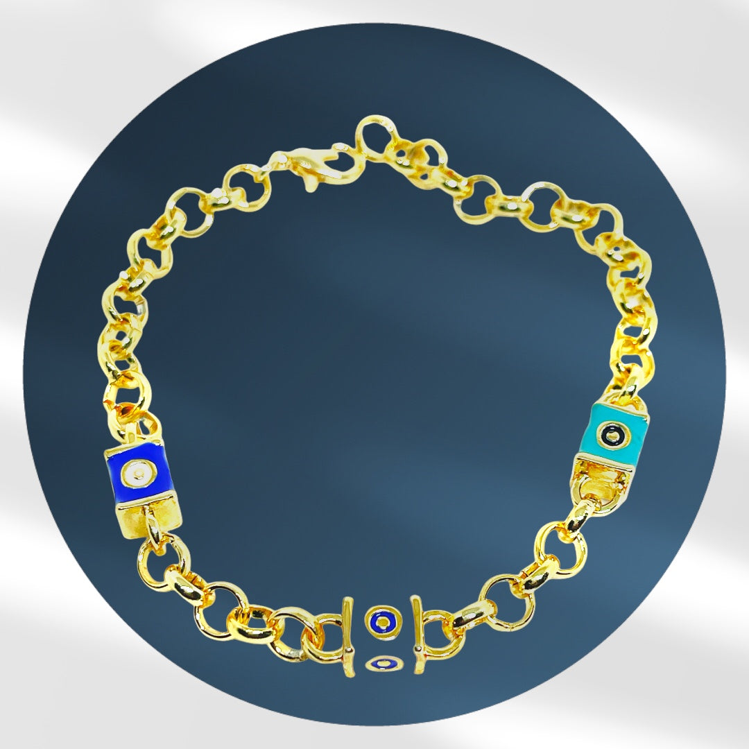 white/blue/gold Bracelet