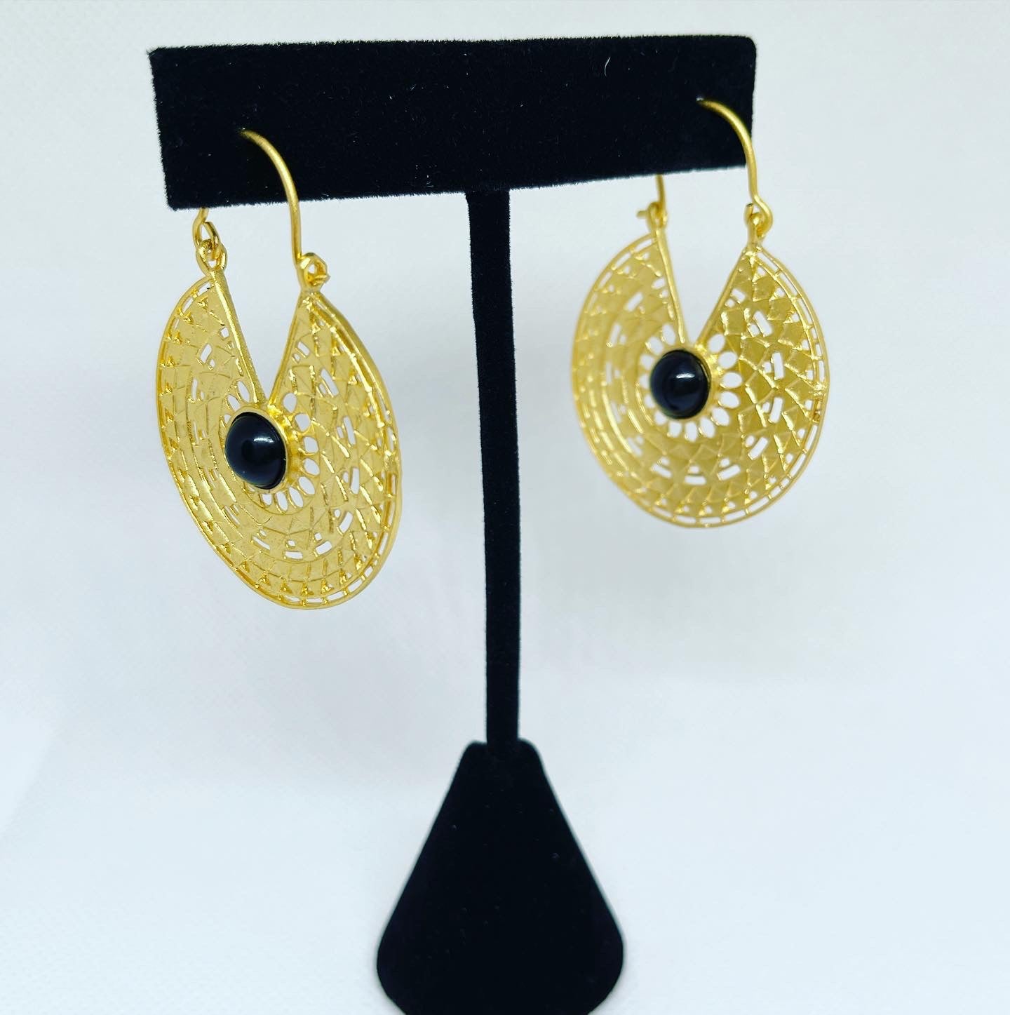 Black Crescent Earrings