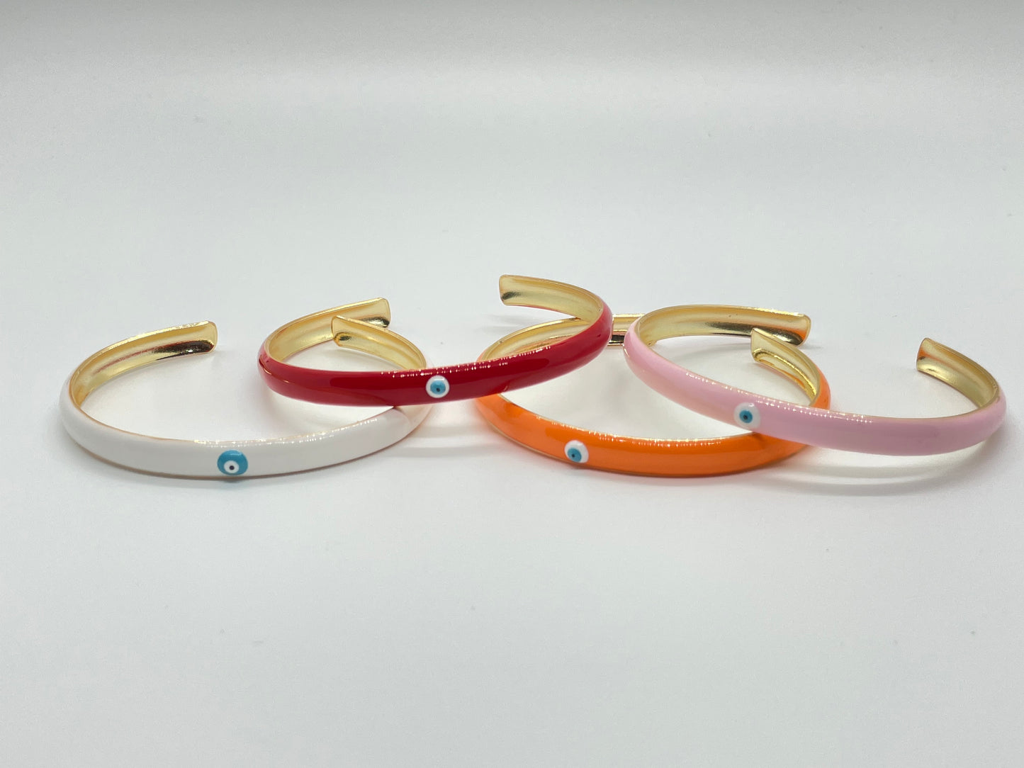 Rainbow enamel cuff bracelets