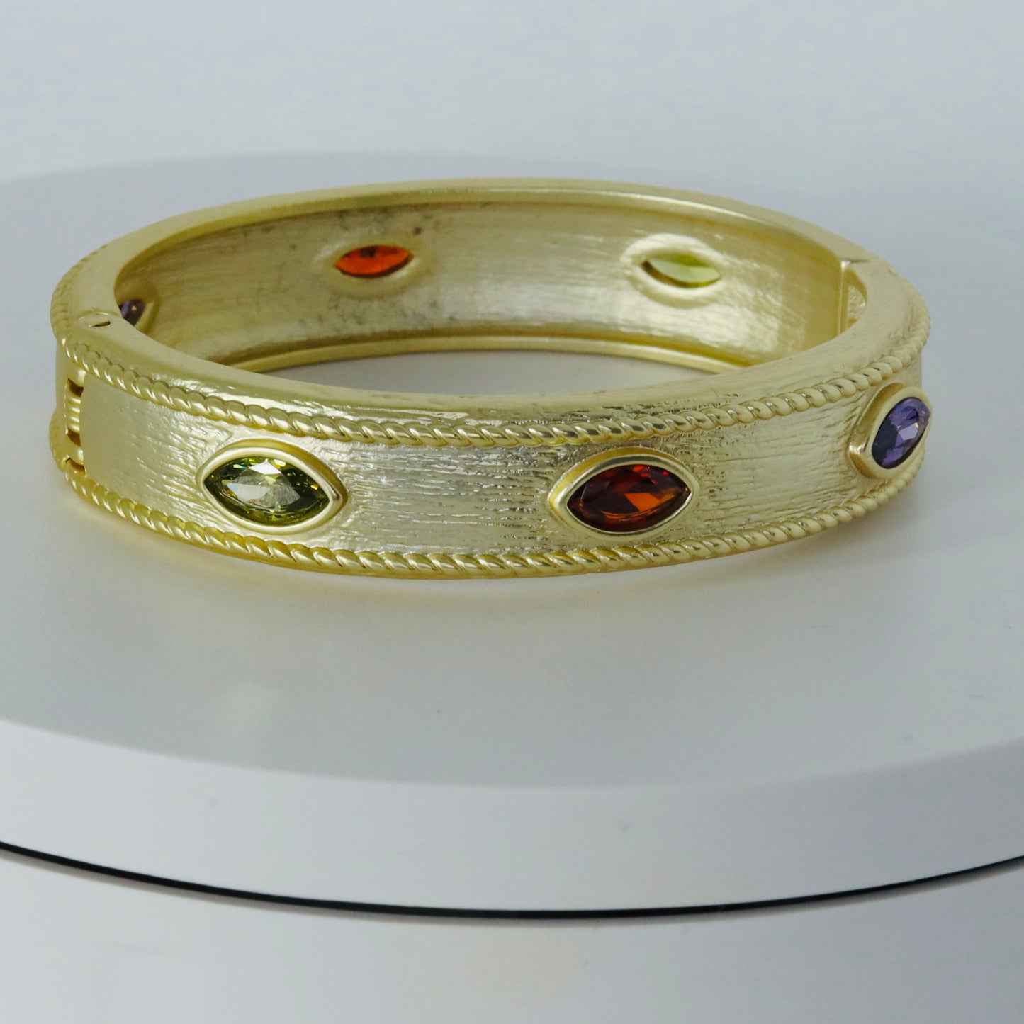 Matte Gold Jewel Bangle