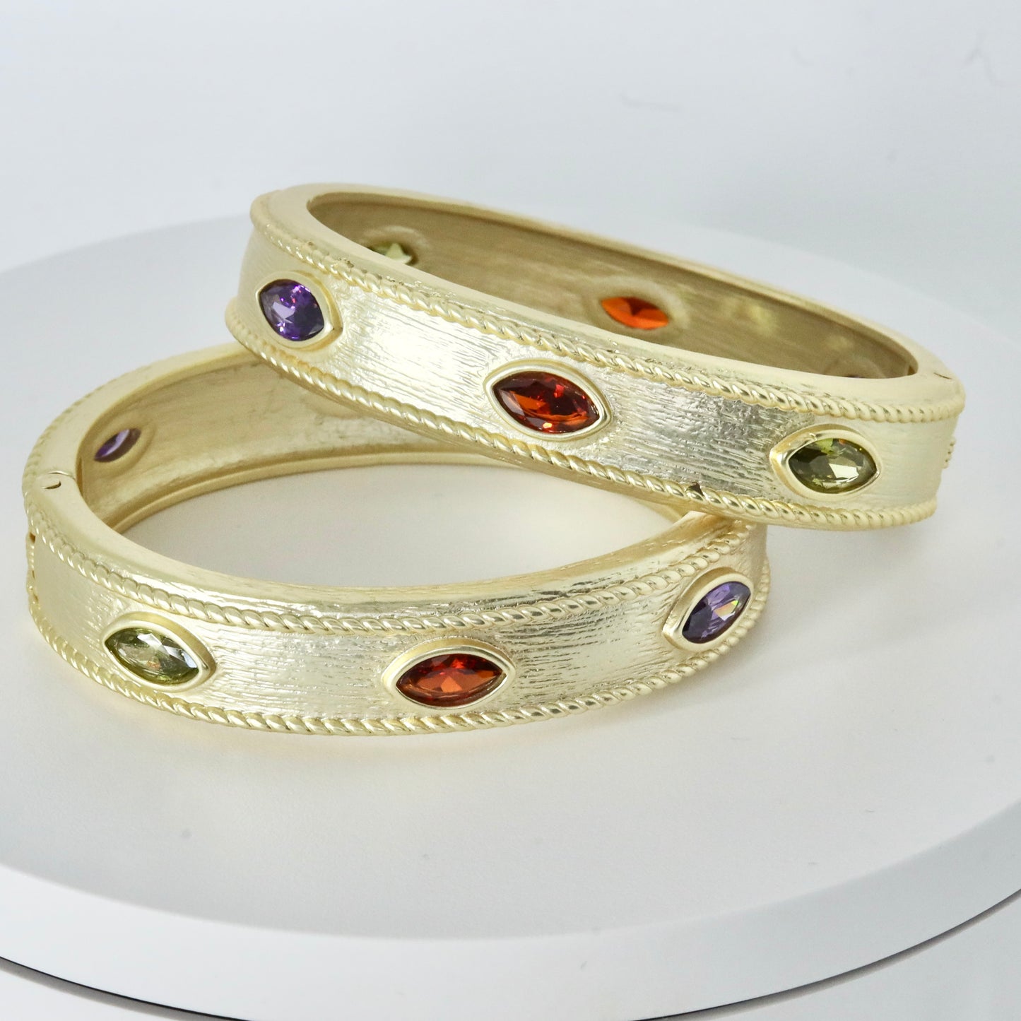 Matte Gold Jewel Bangle