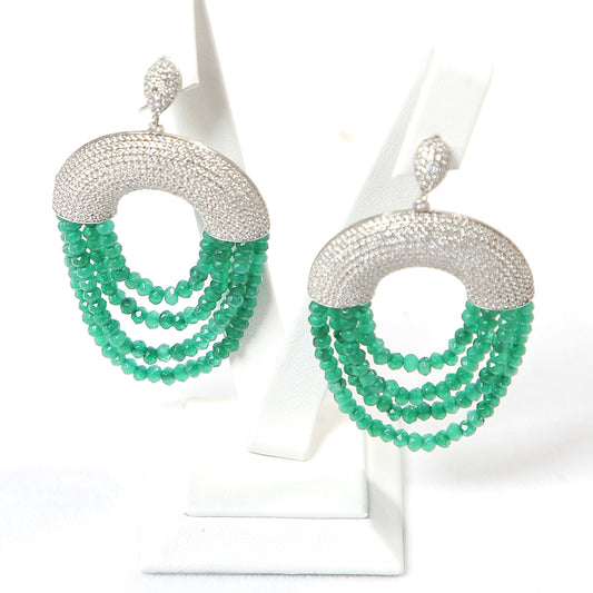 925 Silver Emerald Earrings