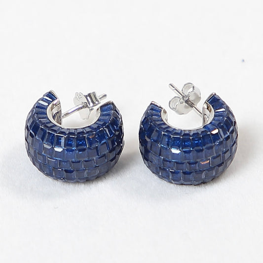 Invisible Setting Huggie Earrings