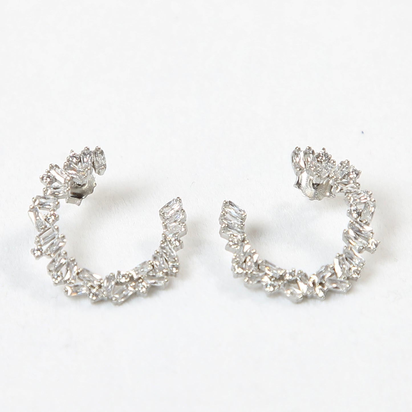 Semi Circle 925 Silver Earrings