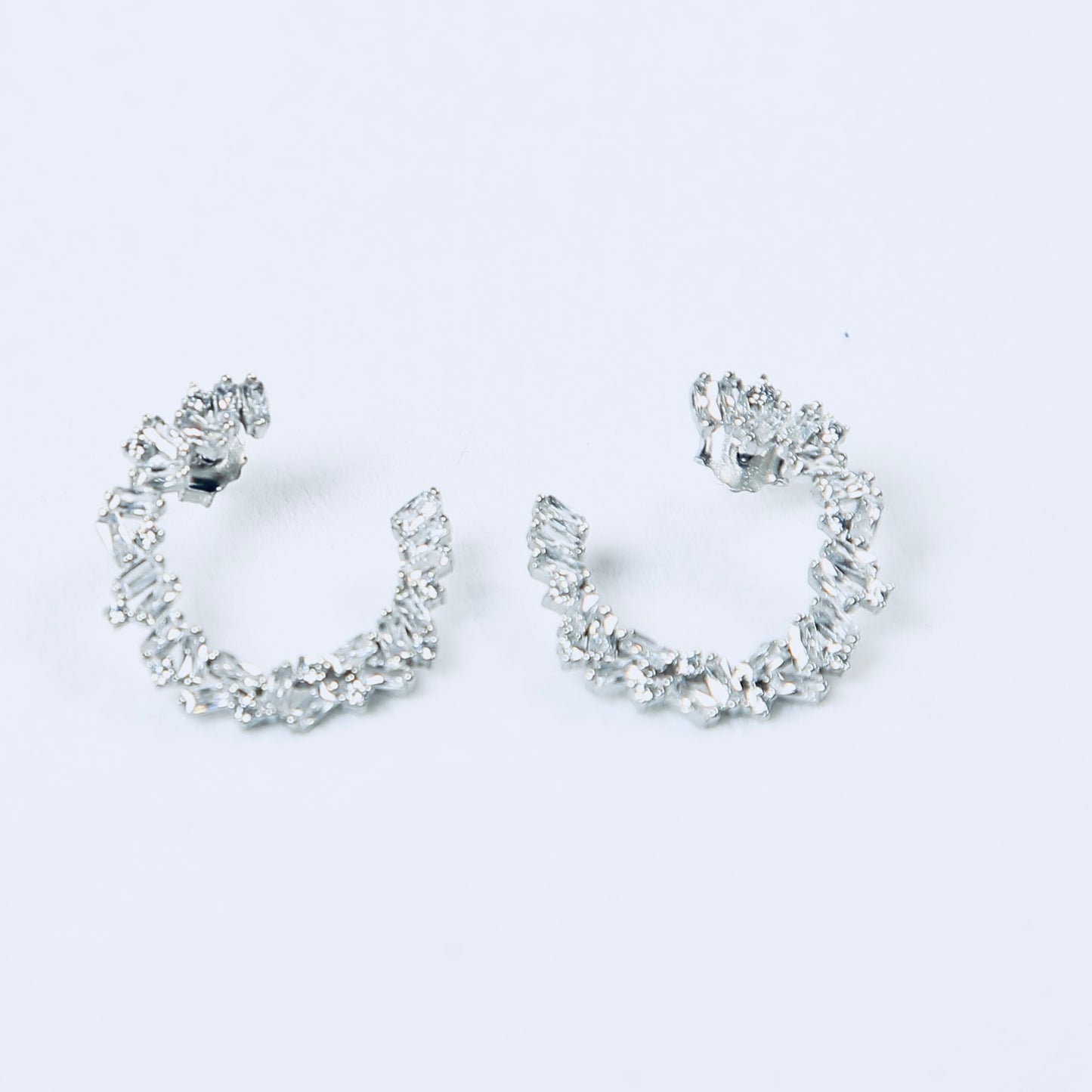 Semi Circle 925 Silver Earrings