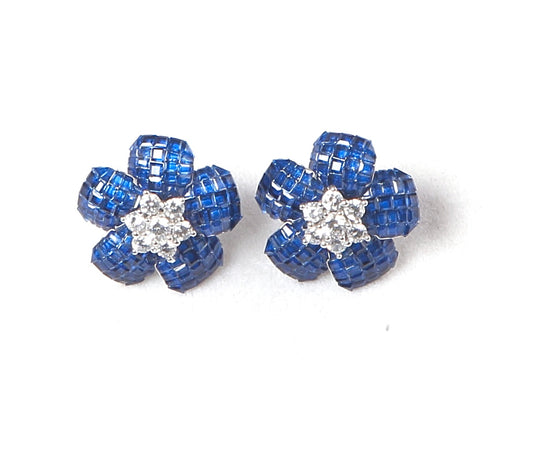 Invisible Set Sapphire Earrings