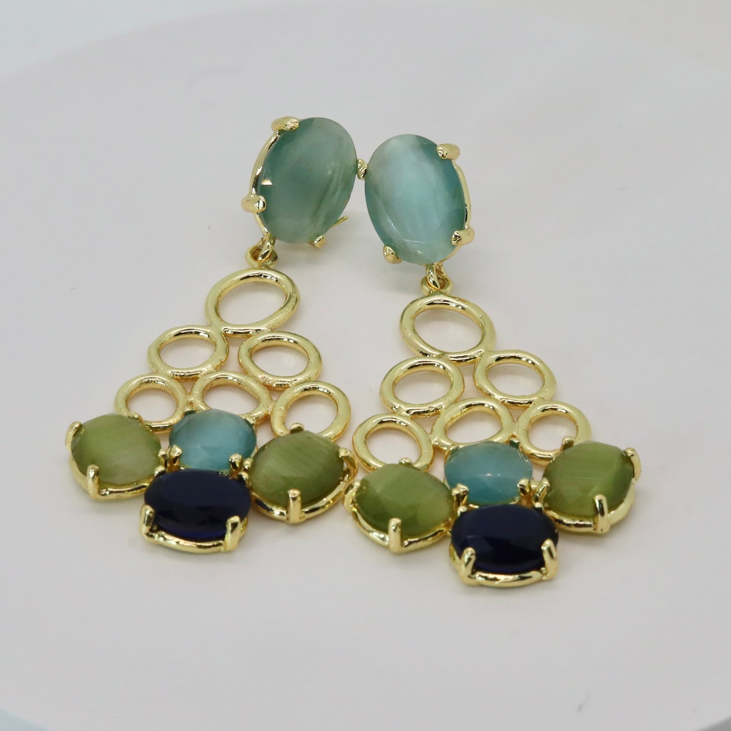 Green Drop Earrings