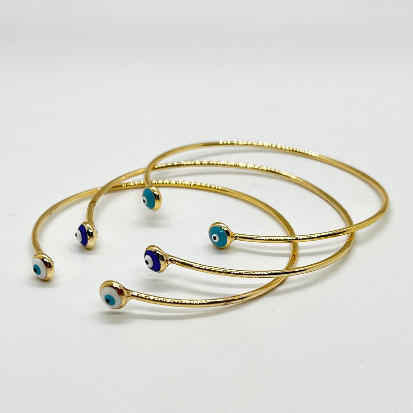 Evil Eye Thin Cuff Bracelet