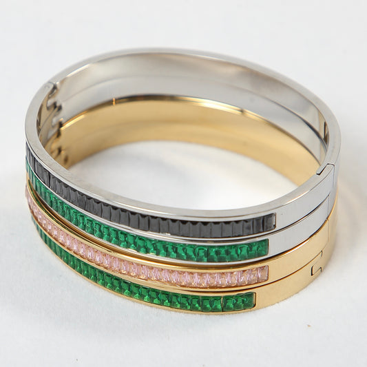 Baguette CZ Bangle Bracelet